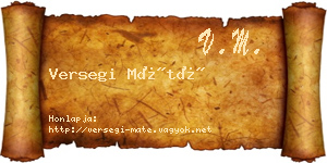Versegi Máté névjegykártya